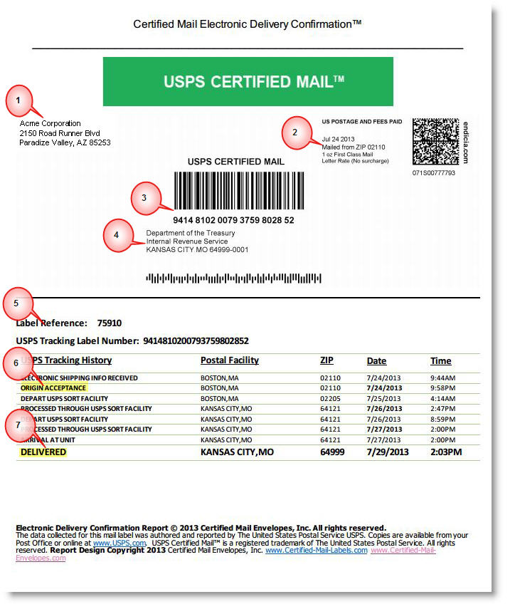 usps certified mail receipt confirmation